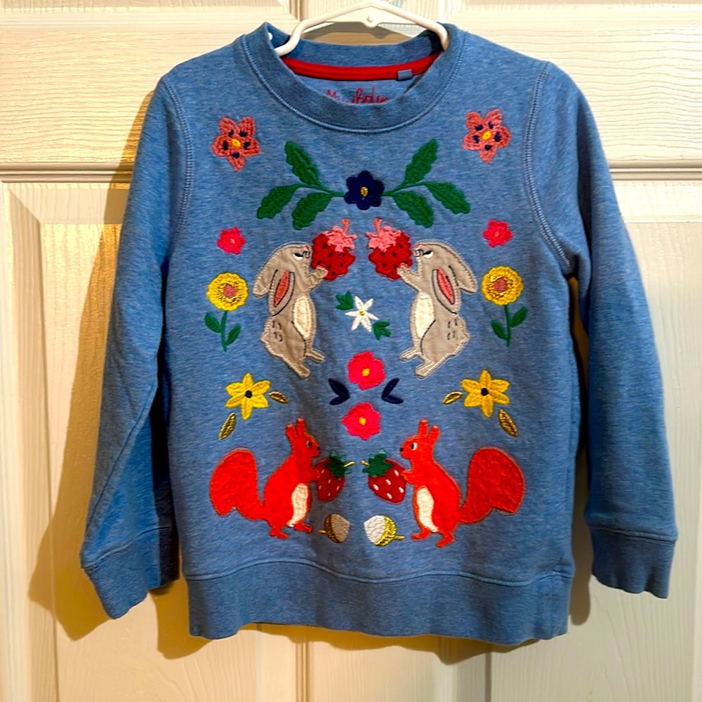 Mini Boden Cosy Appliqué Sweatshirt - EUC